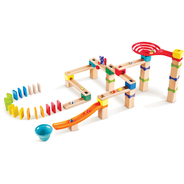 Hape Rapid Marble Run med dominobrikker pinkorblue.dk