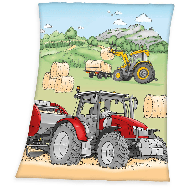 babybest® Fleece teppe traktor 130 x 160 cm