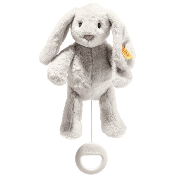 Steiff Caja de música Hoppie Bunny My first gris claro, 26 cm