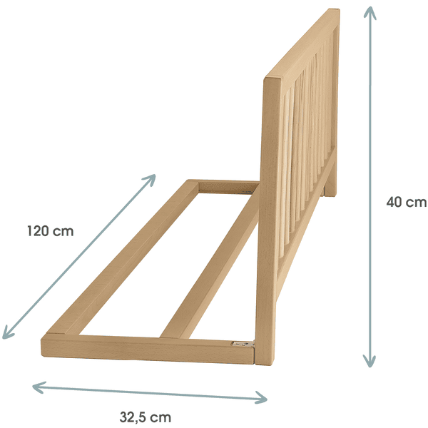 Barrière de lit 120cm Bois Naturel Childhome