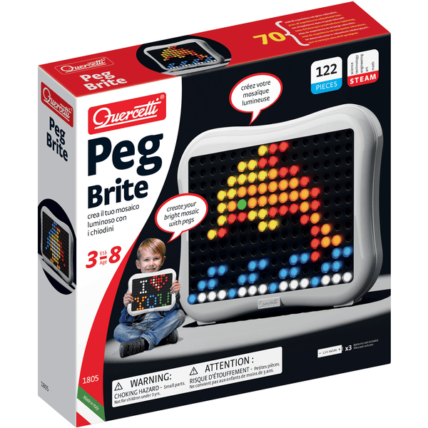 Quercetti Jeu de clous mosaïque lumineuse Peg Brite