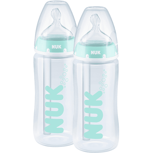 NUK Biberon First Choice ⁺ Anti-Colic 300 ml, Température Control en  coffret double
