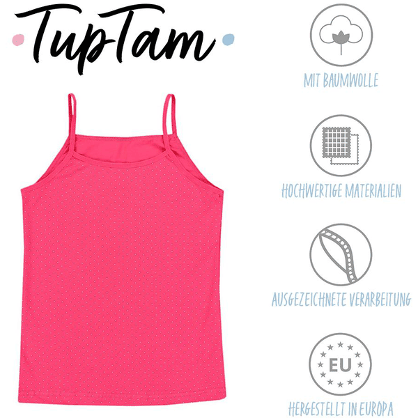 TupTam Mädchen Unterhemd Spaghettiträger rosa/lila 5er Top Pack