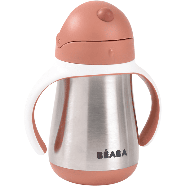 BEABA® Roestvrijstalen rietjesbeker terracotta/beige 250 ml