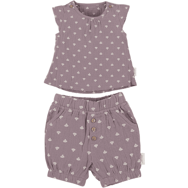 Sterntaler Set shirt+short shell paars 