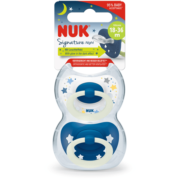 NUK Chupete de noche Sig nature Night Silicona talla 3, rojo 4