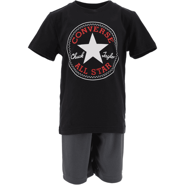Converse Set T-shirt e pantaloncini nero/grigio