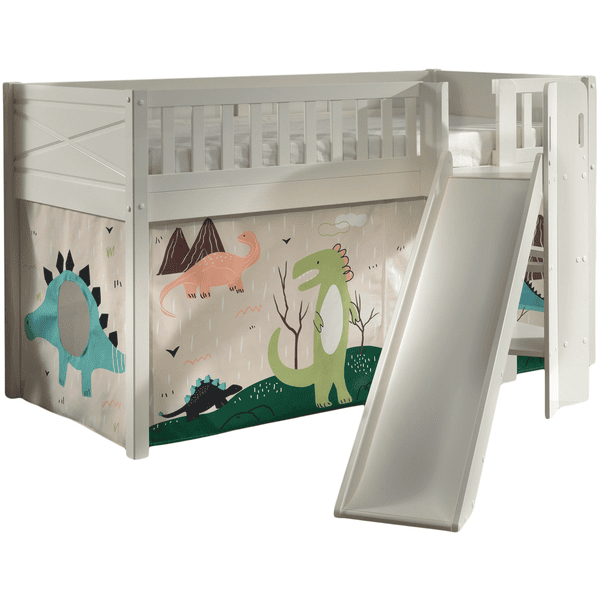 VIPACK Spielbett SCOTT 90 x 200 cm Dino weiß