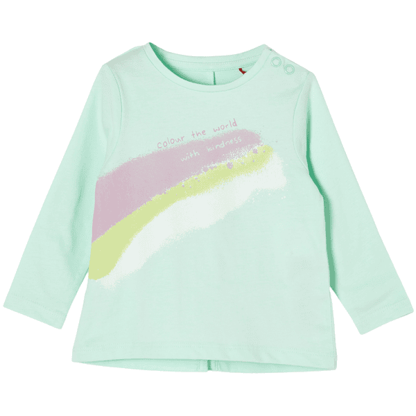 s. Olive r T-shirt manches longues avec front print turquoise