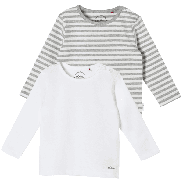s. Olive r Overhemd met lange mouwen multipack grijs/ white 