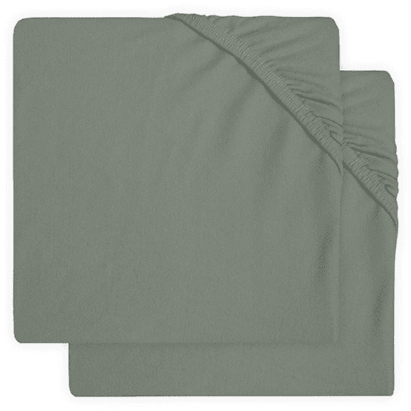 jollein Prześcieradło jersey 2-pack popiel green 60x120 cm