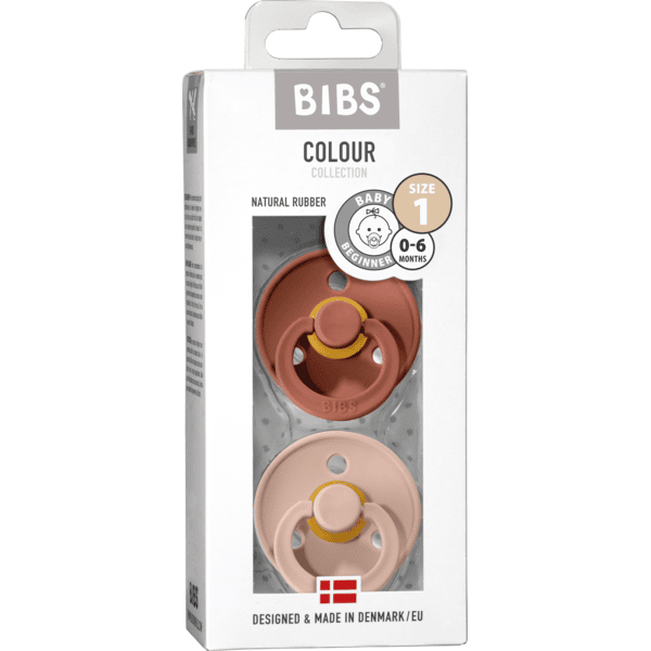 Bibs Colour Collection Sucettes +18 Mois Taille 3 Woodchuck Blush 2 Pièces