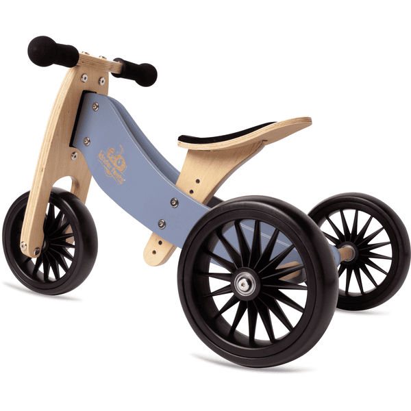 Kinderfeets® Tricycle draisienne évolutif 2en1 Tiny Tot Plus, bois bleu
