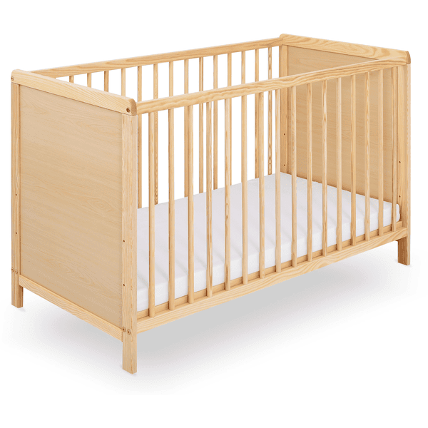 Babybett aus naturfarbenem Holz