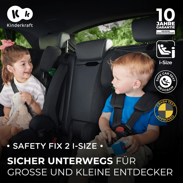 Silla de Auto KINDERKRAFT Safety Fix 2 I-Size Black 9-36 kg - 76-150 cm -  Grupo 1,2,3