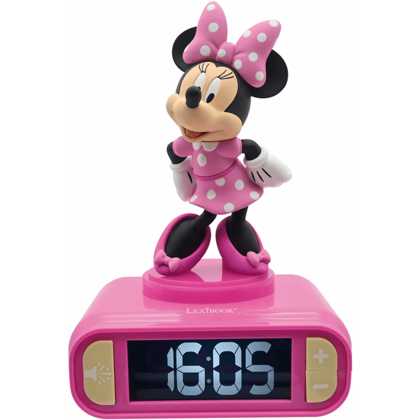 LEXIBOOK Disney Minnie -herätyskello, jossa on 3D-yövalo ja erityiset soittoääne