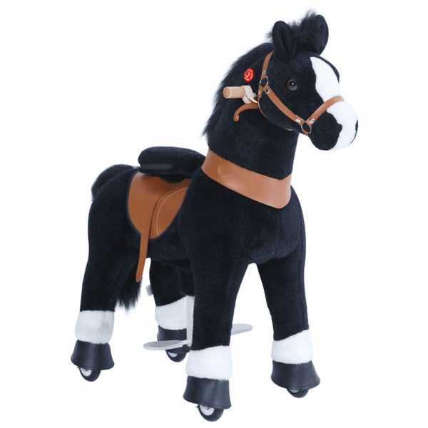 PonyCycle® Caballo de juguete Black con freno y sonido pequeño