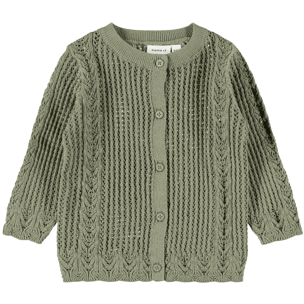 name it Strickcardigan Nbffilone Deep Lichen Green