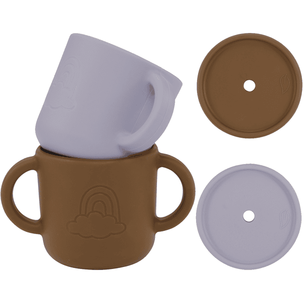 lille VILDE Taza con tapa Rainbow en morado/marrón