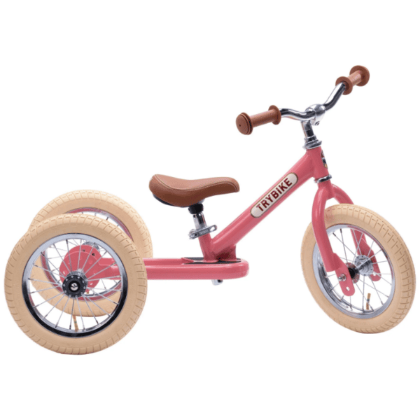 Trybike Draisienne enfant 2 roues acier rose vintage