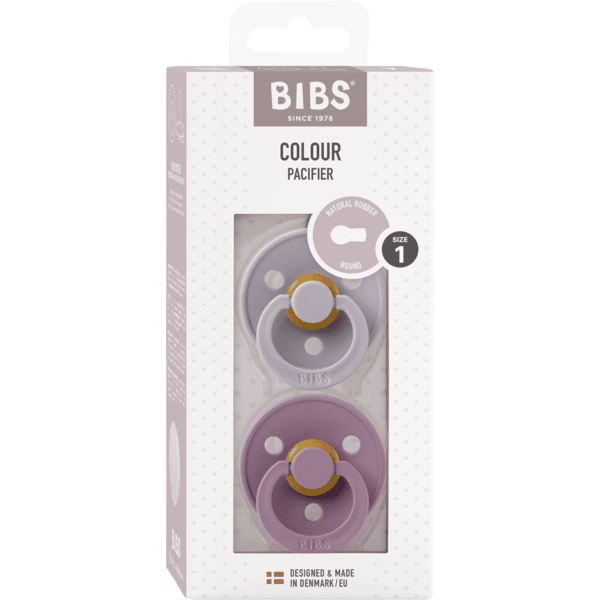 BIBS® Sucette Colour Blossom & Dusky Lilac latex 0-6 mois, lot de 2