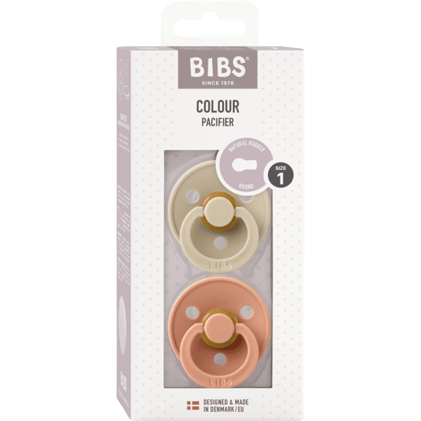 BIBS® Chupete Colour Peach /Vanilla 0-6 meses, 2 uds. 