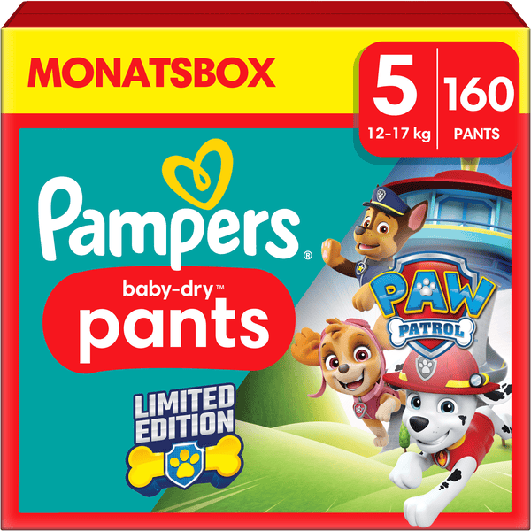 Pampers Baby-Dry Pants Paw Patrol, velikost 5 Junior 12-17kg, měsíční balení (1 x 160 plen)