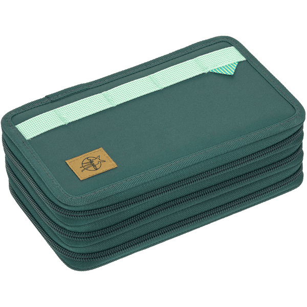 LÄSSIG School Triple Pencil Case Uniek donker green 