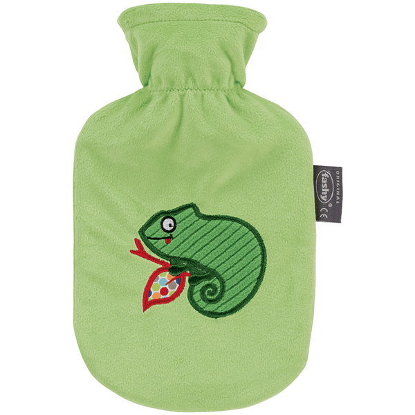 fashy ® Kuumavesipullo 0,8L fleecepäällysteellä, vihreä väri