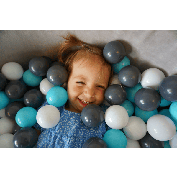 knorr® toys Piscine à balles enfant soft grey, 300 balles crème/gris/bleu  clair
