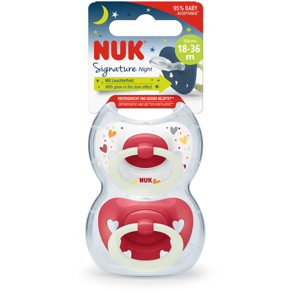 Sucettes rouge silicone 18-36 mois NUK