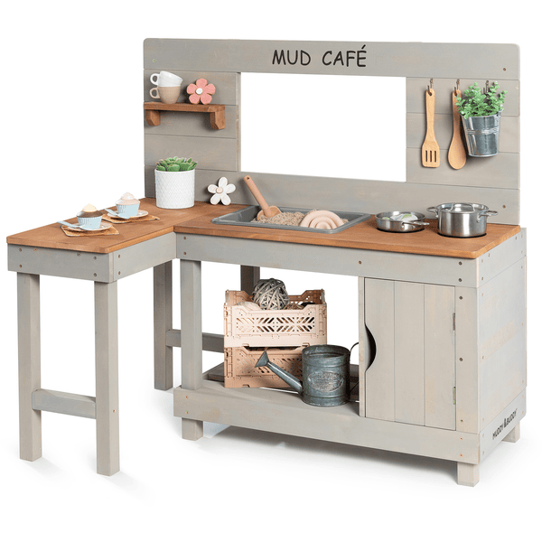 MUDDY BUDDY Speelkeuken voor buiten "Mud Café" warm grijs