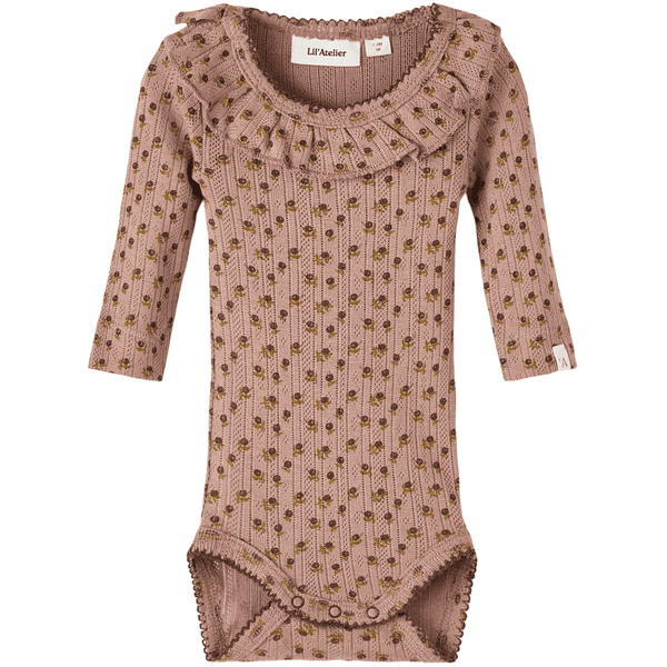 Lil'Atelier Bodysuit z długim rękawem Nbfrachel Burlwood