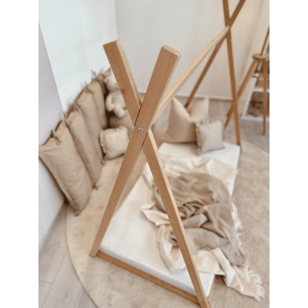 Letto Montessori per bambini STUDY - legno massiccio - bianco - 90