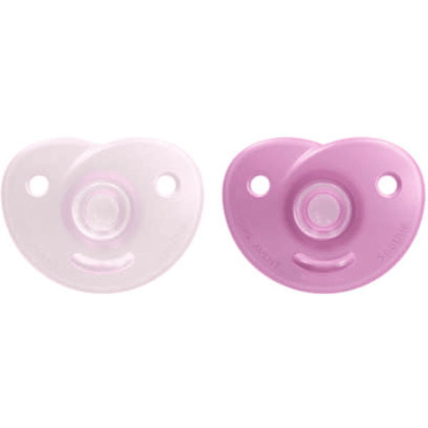 Philips Avent Soothie-fopspeen SCF099/22 0-6m in roze, inclusief stericase, 2 stuks.