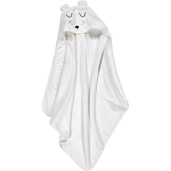 Alvi ® Juego de toallas de baño con capucha y guante de lavado blanco 
