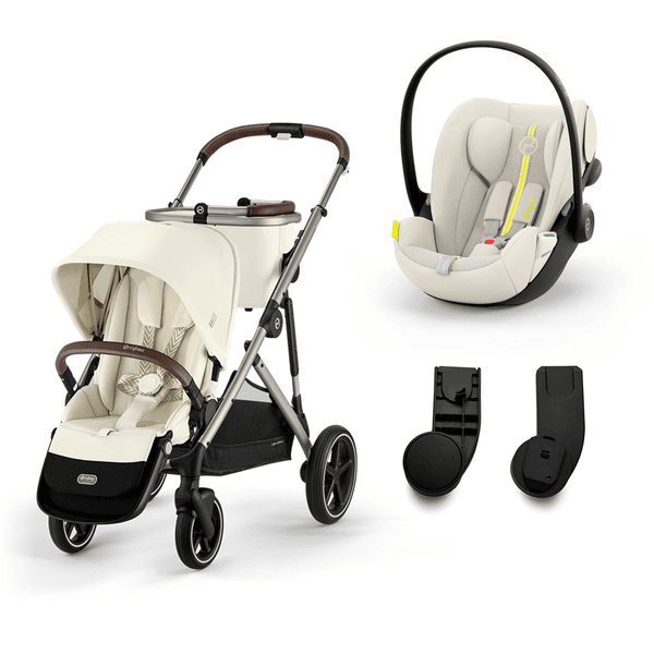 cybex GOLD i-Size Gazelle S Taupe Seashell Beige barnevogn inkl. Cloud G Plus Seashell Beige bilbarnestol og adapter