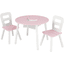 KidKraft® Mesa redonda con dos sillas blanco / rosa
