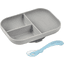 BEABA Assiette et cuillère enfant silicone gris