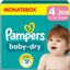 Pampers Baby-Dry bleier, størrelse 4, 9-14 kg, månedseske (1 x 204 bleier)
