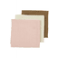 MEYCO Langes bébé mousseline uni Offwhite/Soft Pink/Toffee lot de 3