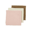 MEYCO Musslin pañales de muselina 3-pack Uni Off white /Soft Pink/Toffee