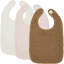 MEYCO Pack de 3 baberos de rizo Uni White /Rosa/Toffee