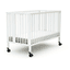 AT4 Dětská postýlka s kolečky skládací ESSENTIEL bílá 60 x 120 cm