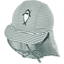 Sterntaler Cappello a punta con protezione per il collo in squalo verde scuro 