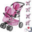 knorr toys® Zwillingspuppenwagen Milo - "UMA. Das Einhorn" rosa