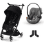 cybex GOLD Buggy Libelle 2 Moon Black inkludert bilbarnestol Cloud G i-Size Lavagrå og Adapter 