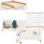 Bopita Babykamer Paris 2-delig met ombouwbare commode 70 x 140 cm wit / naturel
