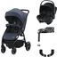 Britax Römer Lastenrattaat B-Agile M Navy Ink sisältäen turvakaukalon Baby-Safe Core i-Size Space Black sekä  Core telakan ja adapterin 