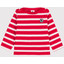 Petit Bateau Marinière bébé coton épais rayé rouge peps blanc marshmallow